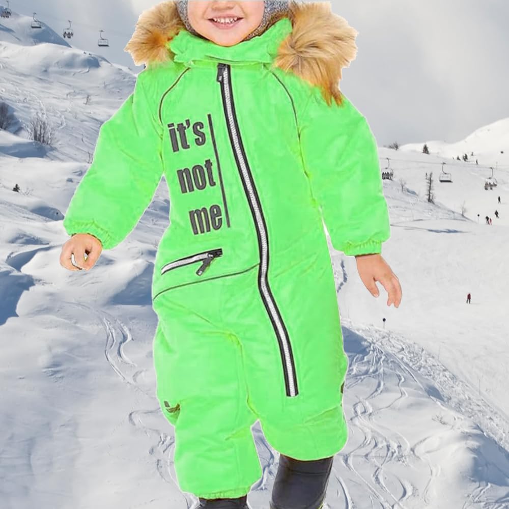 Tuta da Sci per Bambini con Cappuccio, Calda Tute da Neve Bambino e Ragazzi Impermeabile per Bambini, Giacca da Sci Invernale, Piumino per Sci Avventuroso all'aria Aperta,Campeggio