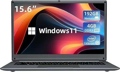 Morostron Laptop Windows 11 de 14.1 pulgadas con procesador Intel Celeron N3450 de cuatro núcleos, 4 GB DDR4 192 GB SSD, 1080P Full HD, cámara web,