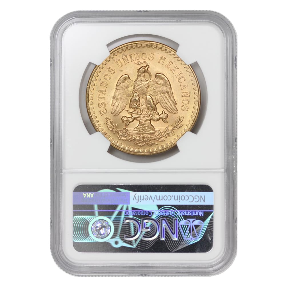 1947 Mexican Gold Pesos MS-66 Restrike 50 Pesos NGC MS66 at
