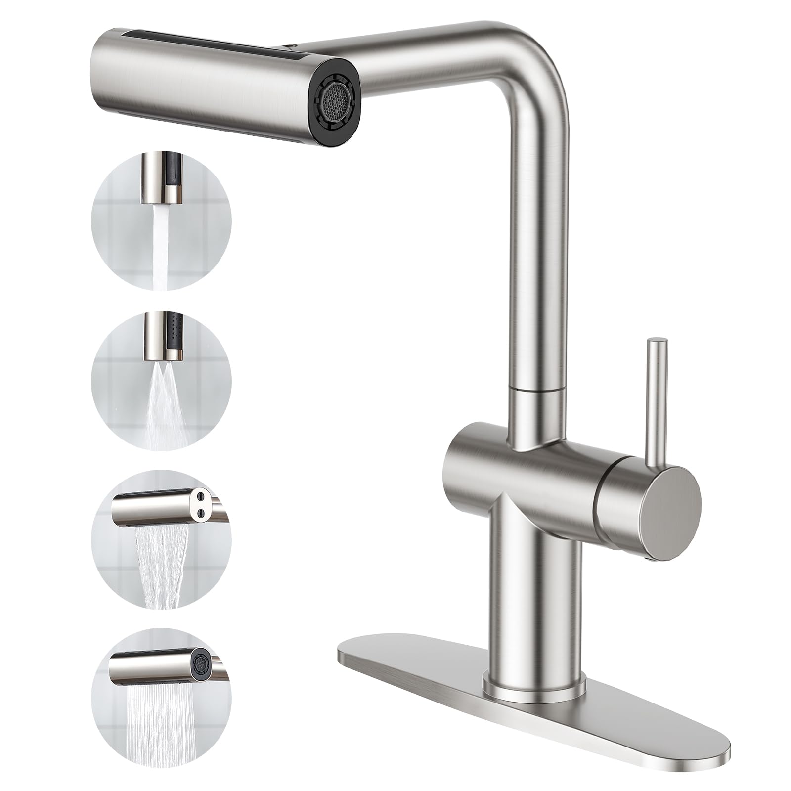 Pull Down Kitchen Faucet With Magnetic Docking