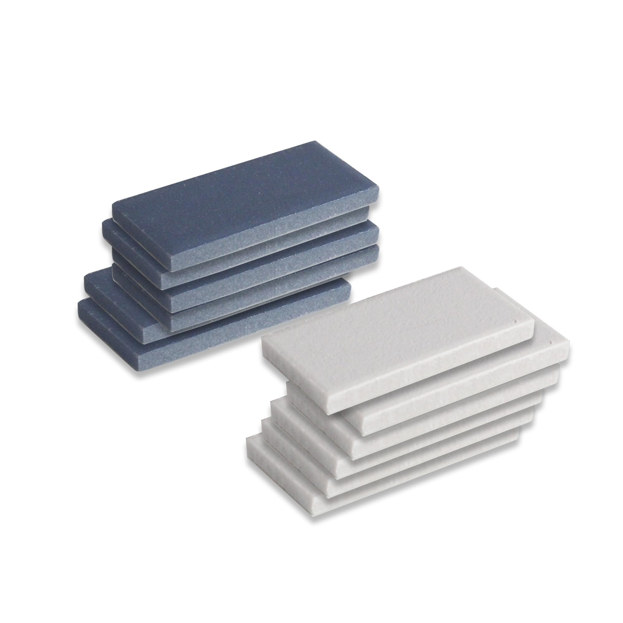 GeLaozee Streak Plate for Mineral Testing, Geology Tools, Rock Identification Test Kit, White & Blue, Unglazed Porcelain, 1.9 x 0.9 x 0.16 Inch, Pack of 12
