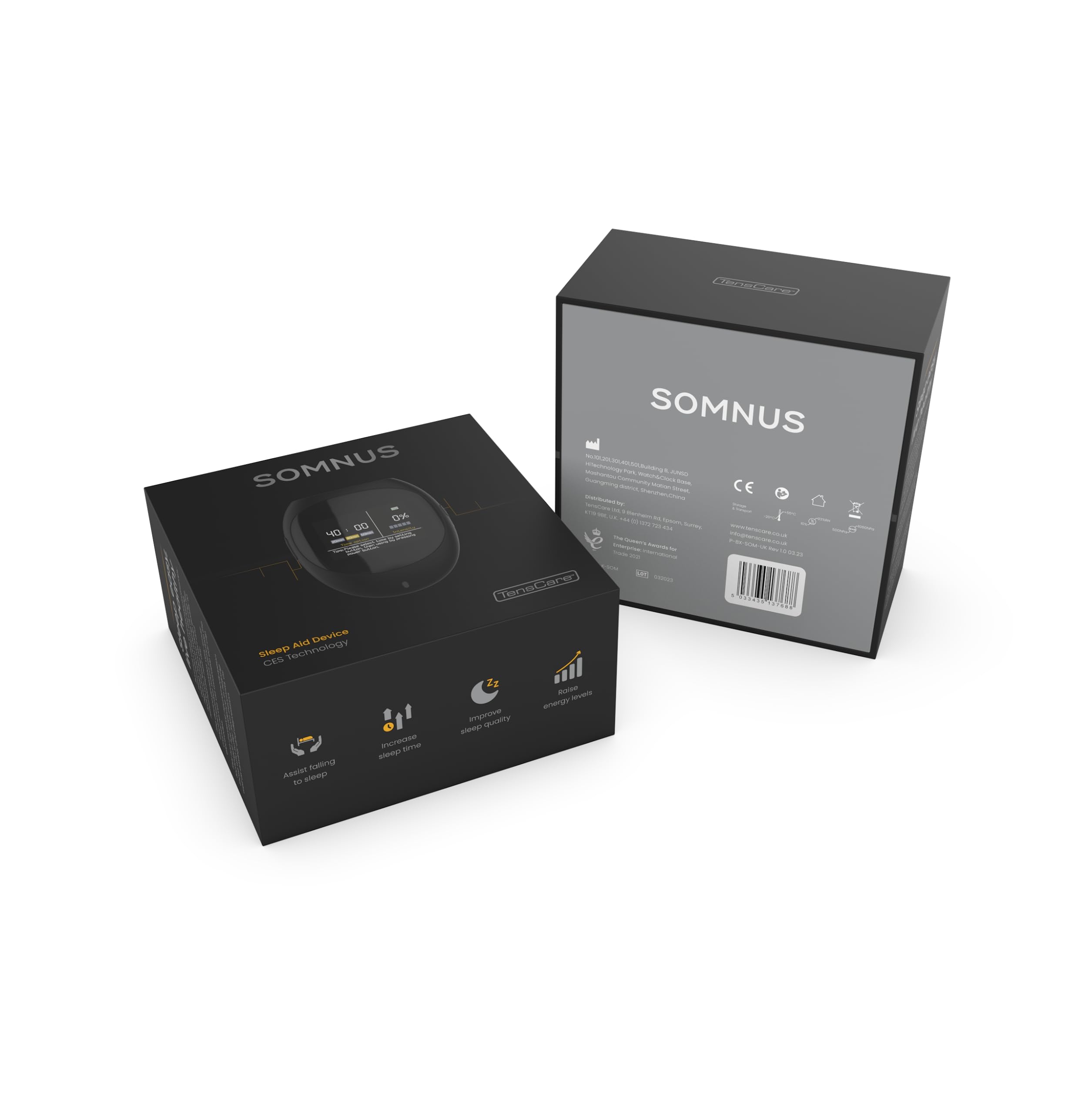 TensCare Somnus : Appareil pour améliorer le sommeil en cas d'insomnie - Utilisation de la technologie CES. Améliore le sommeil et l'humeur en général, aidant à l'anxiété, le stress et la dépression.
