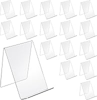 Tolare 16 Pack Clear Acrylic Book Stands 6x4 Inch - Stable Display Easels for Books, Tablets, Pictures, Notebooks & Art