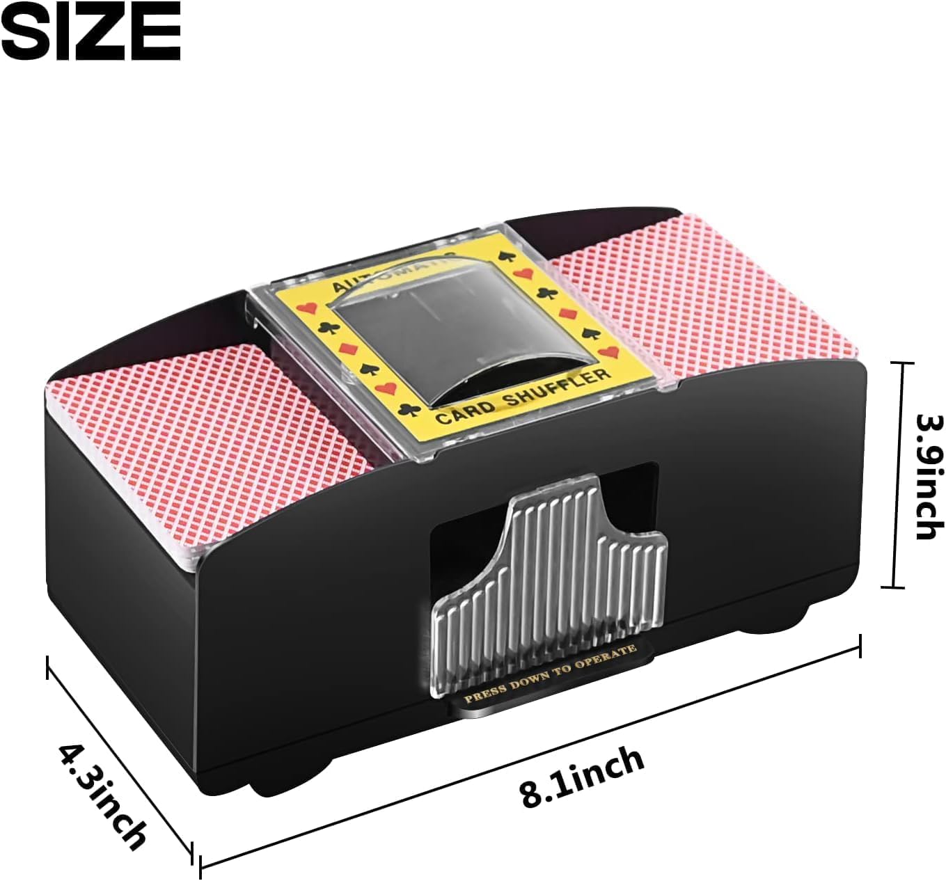 Nileole 2 Decks Automatic Card Shuffler, Battery Operated Electric Shuffler, Casino Card Game Table Accessories for Travel, UNO, Phase 10, Skip-Bo, Texas Hold'em, Home Card Games - Image 6