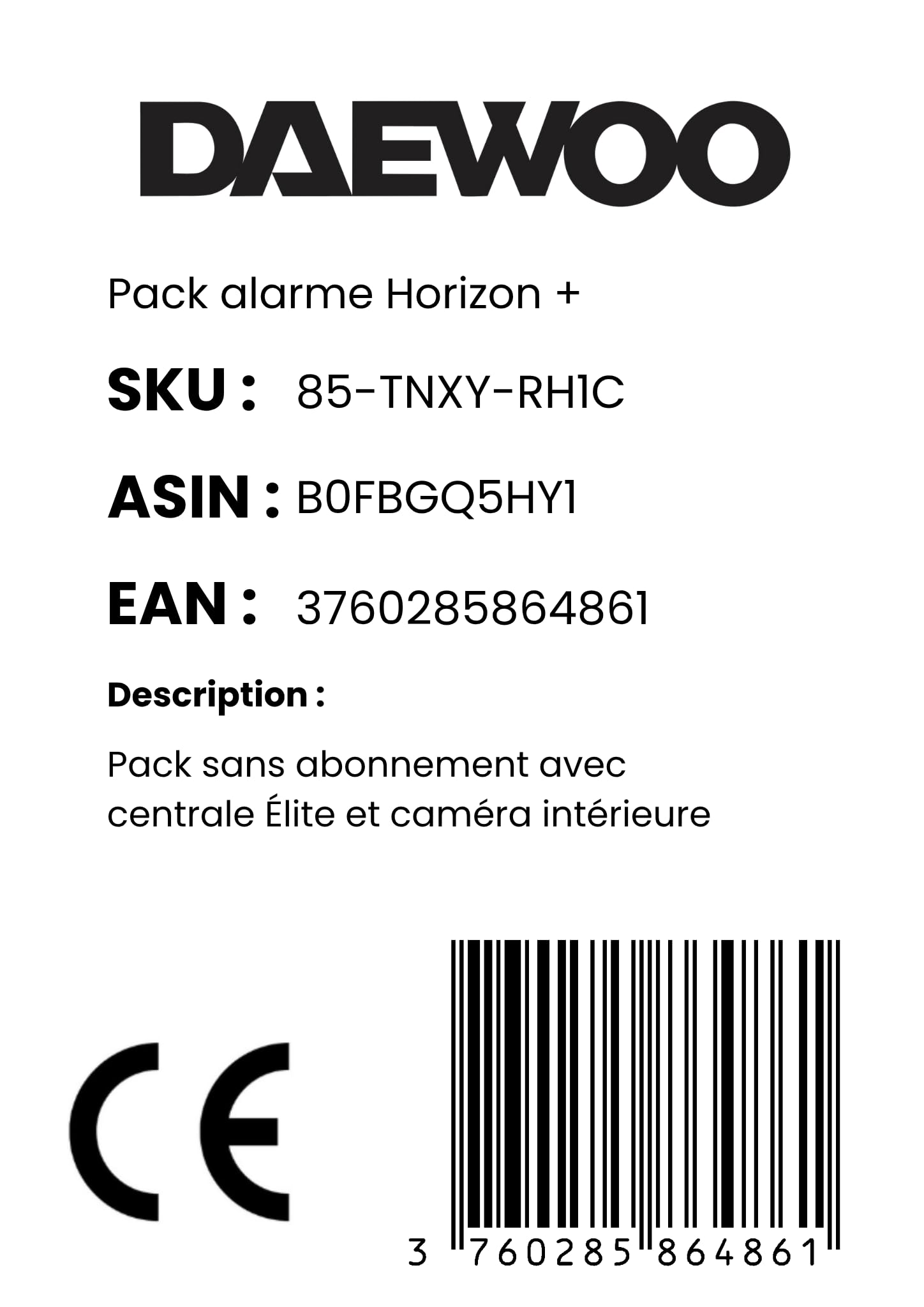 Daewoo - Pack Alarme Maison sans Fil Elite (Horizon+) - Centrale PA501Z - Kit XXL 18 Accessoires + 2 Caméras Solaires Extérieures & 1 Intérieure - WiFi/GSM sans Abonnement