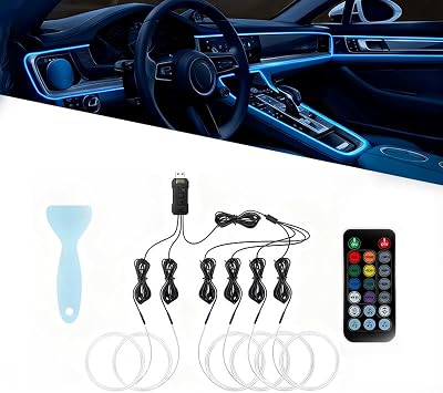 Car LED Strip Light for Toyota Camry XSE/XLE/SE/LE 2025, 6 in 1 Car Ambient Lighting Kits, Interior Interior Light Sync to Music, Auto Decorations Interior Accessories, 8M