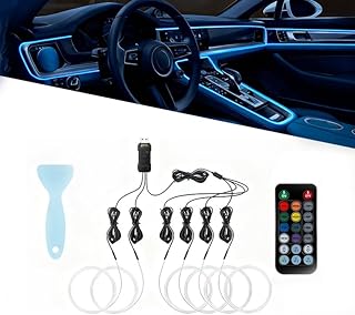 Car LED Strip Light for VW Golf R 2012–2025, 6 in 1 Car Ambient Lighting Kits, Interior Interior Light Sync to Music, Auto Decorations Interior Accessories, 8M