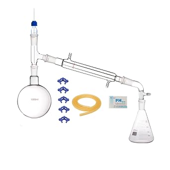 1000ml,24/40,Glass Distillation Apparatus,Vacuum Distill Device 500ml Erlenmeyer Flask