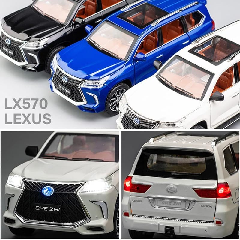 Image of Play Boy 1:24 Lexus Lx570 SUV Model Diecast Metal Alloy Pullback Toy Vehicle with Openable Doors Light and Music Car for Kids (Multicolor)