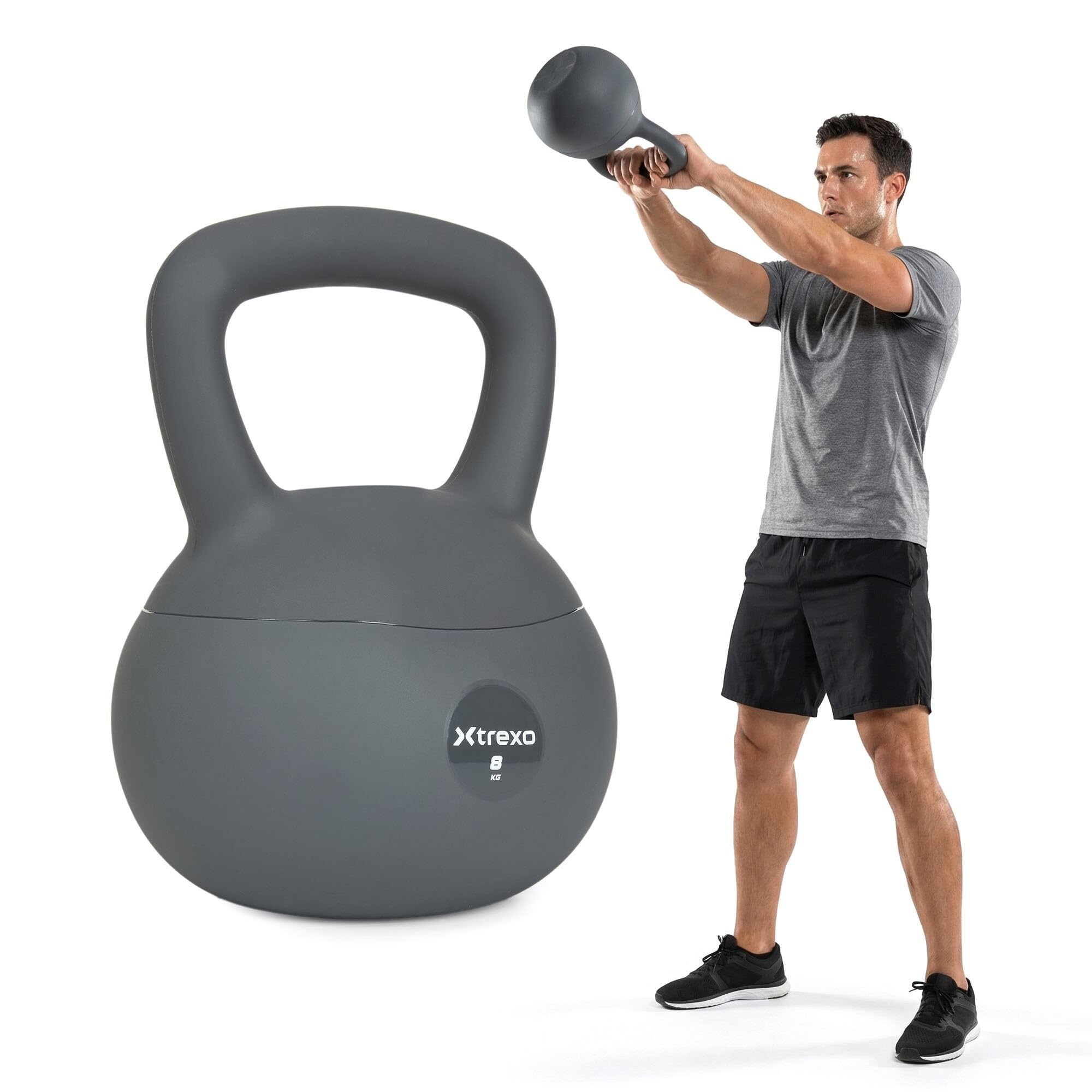 Soft Kettlebell 6-12 kg – przyjazna dla podłoża i cicha praca – syntetyczna osłona z materiałem wypełniającym – do treningu siłowego i funkcjonalnego w domu