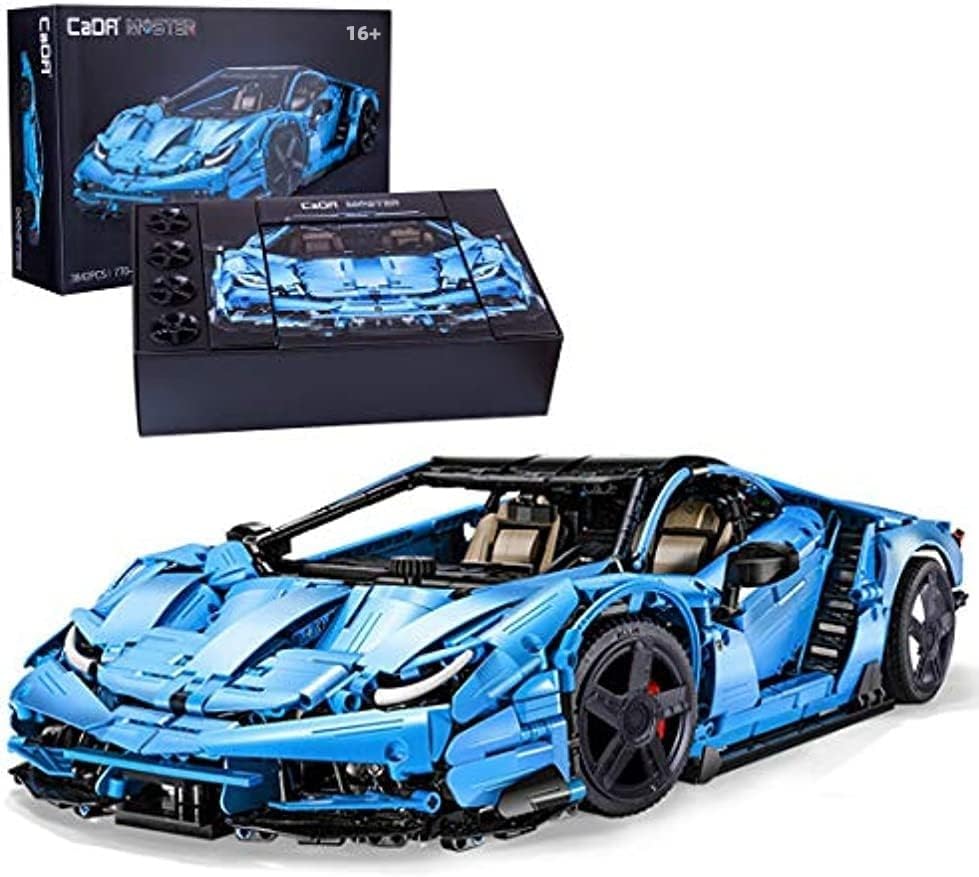 CADA Technik samochód sportowy do Lambo szalonej krowy, 1/8 3842 klocków zaciskowych C61041W, samochód wyścigowy, MOC, zestaw do montażu, zabawka konstrukcyjna kompatybilna z Lego Technic