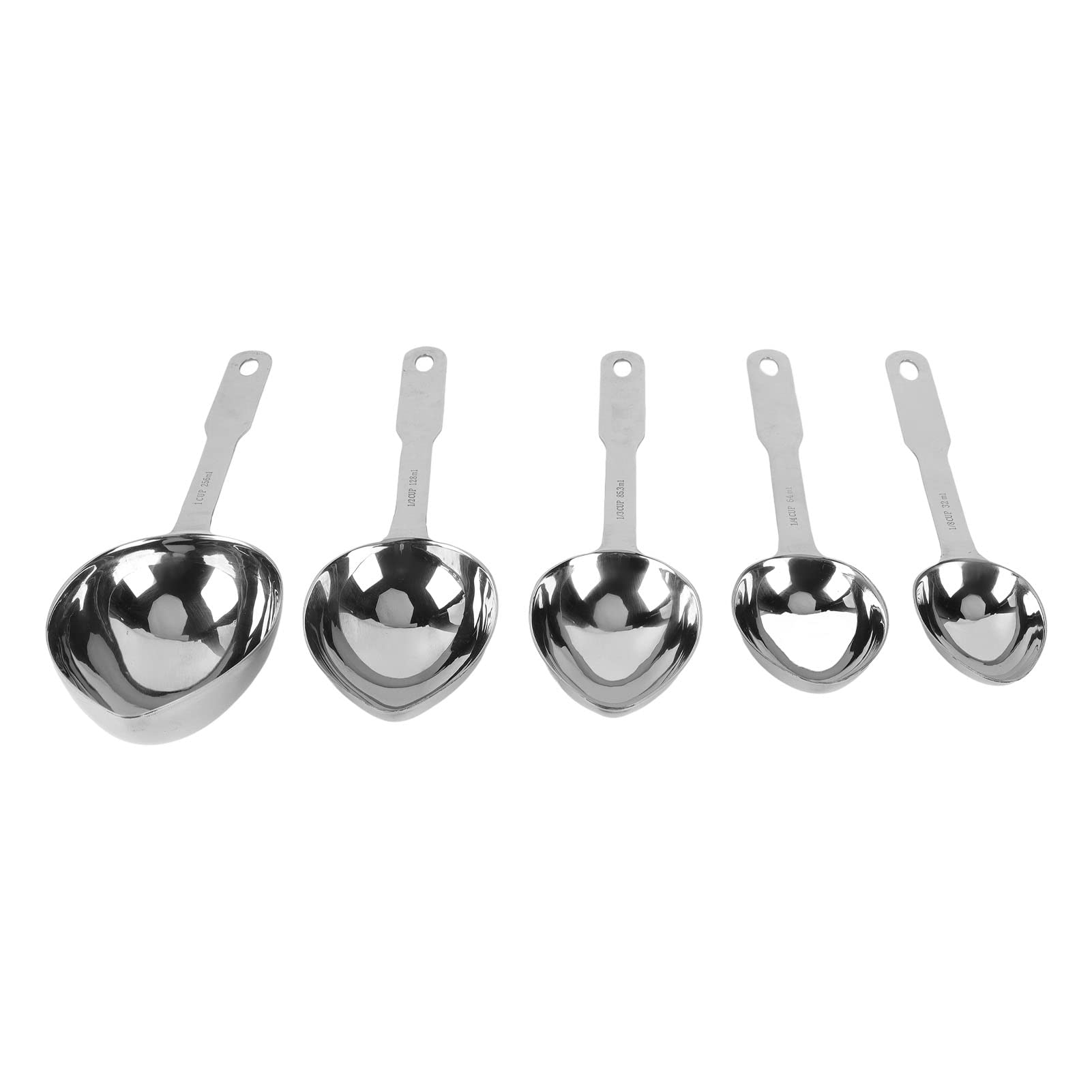 Srliya Ensemble de Cuillères à Soupe Louche Ergonomique en Acier Inoxydable, Miroir Brillant à Long Manche pour la Cuisine, 5 Pièces