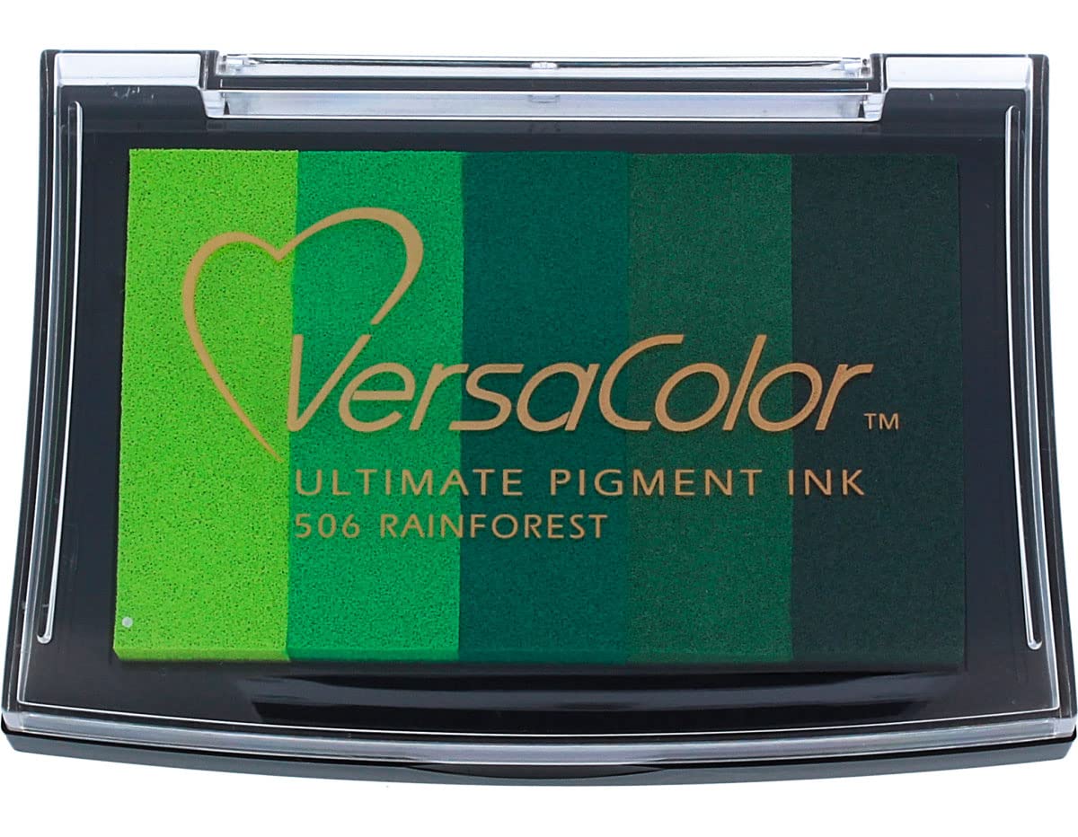 Tsukineko Versacolor 5 Colour Pigment Ink Pad - Rainforest, Green โ image 1