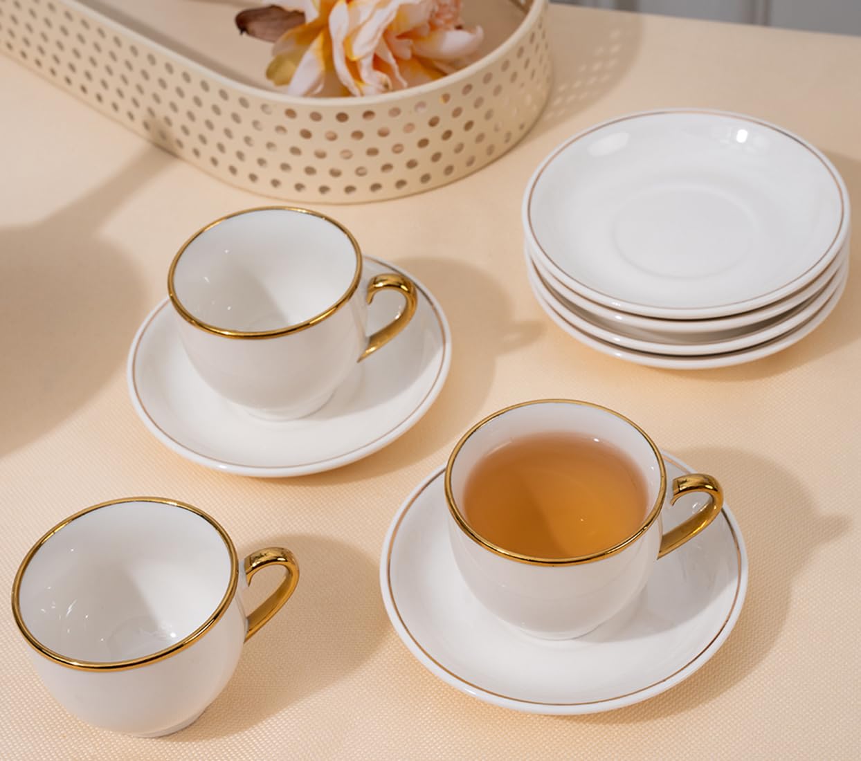 Vintage Ceramic 19 Piece Tea Set - Teapot, Cup and Saucer