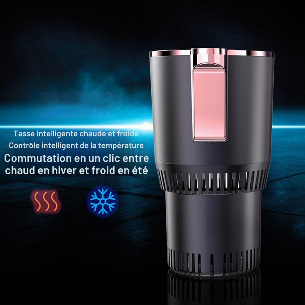 Smart 2 en 1 Chauffe-Tasse et Refroidisseur de Voiture, support de Tasse Automatique avec Fonctions de Refroidissement et de Chauffage, Refroidisseur de Boisson Isolant (Purple Gold)