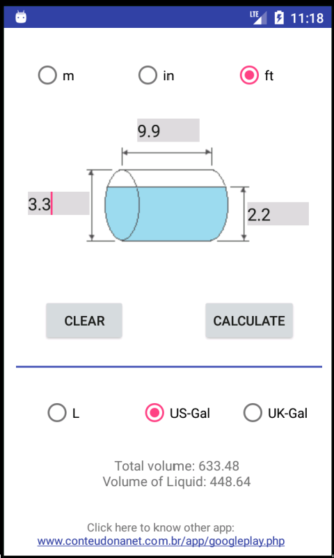 Volume of tanks - Calculator - App on Amazon Appstore
