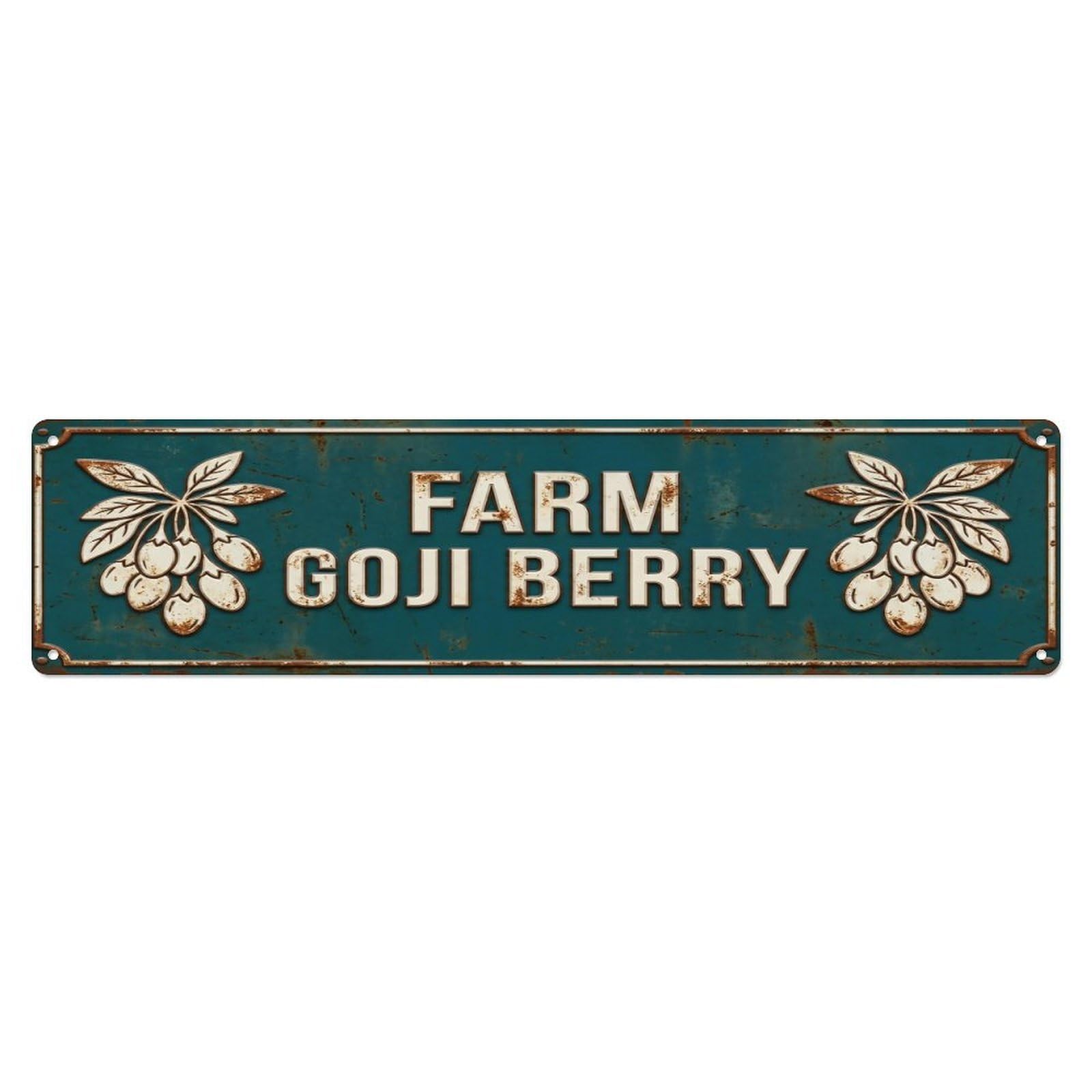 FARM GOJI BERRY Vintage Berry Rustic Farmhouse Metal Tin Sign