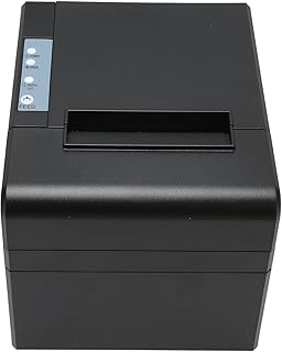80mm Thermal Receipt Printer, High Speed Compact Built in Data Buffer Multiple Modes Adjustable Receipt Printer with Auto Cutter for Restaurant (US Plug)