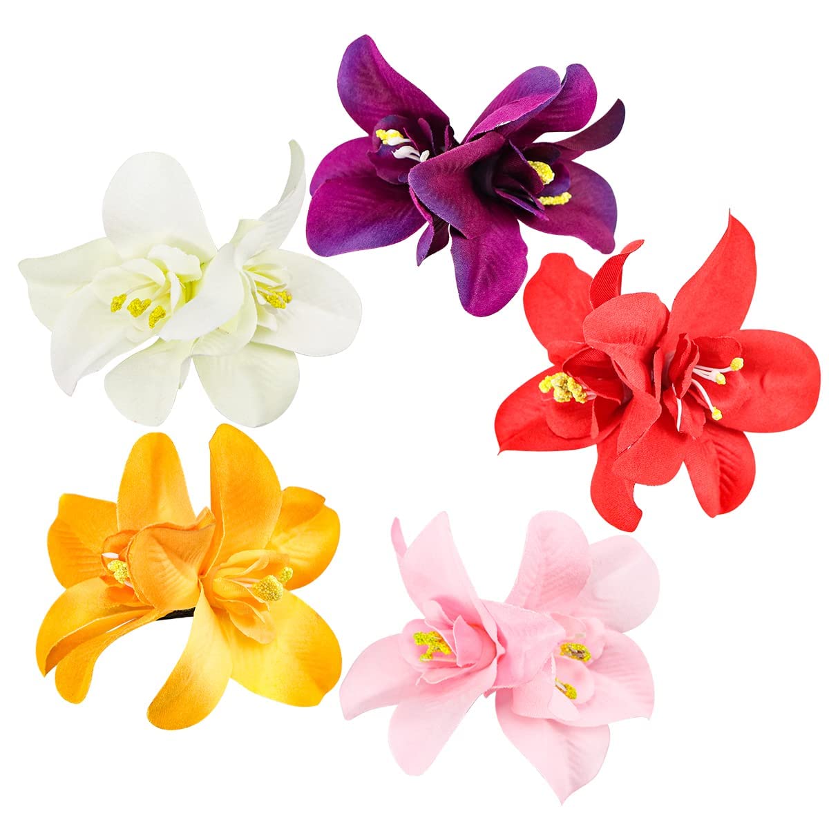 Bohemian Flower Hair Clips Hairpin, 5 Colors Artificial Tropical Flower Hair Clip, Bridal Hair Accessories Boho Hair Clip Hair Accessories For Women Girls Lady Bridal 5PCS