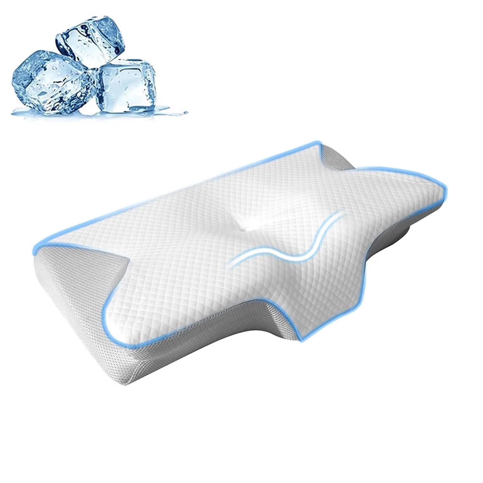 DSFIHJO Natural Latex Pillow Butterfly Sleep Memory Neck Pillow Slow Rebound Comfortable Foam Cervical Orthopedic Massage Bed