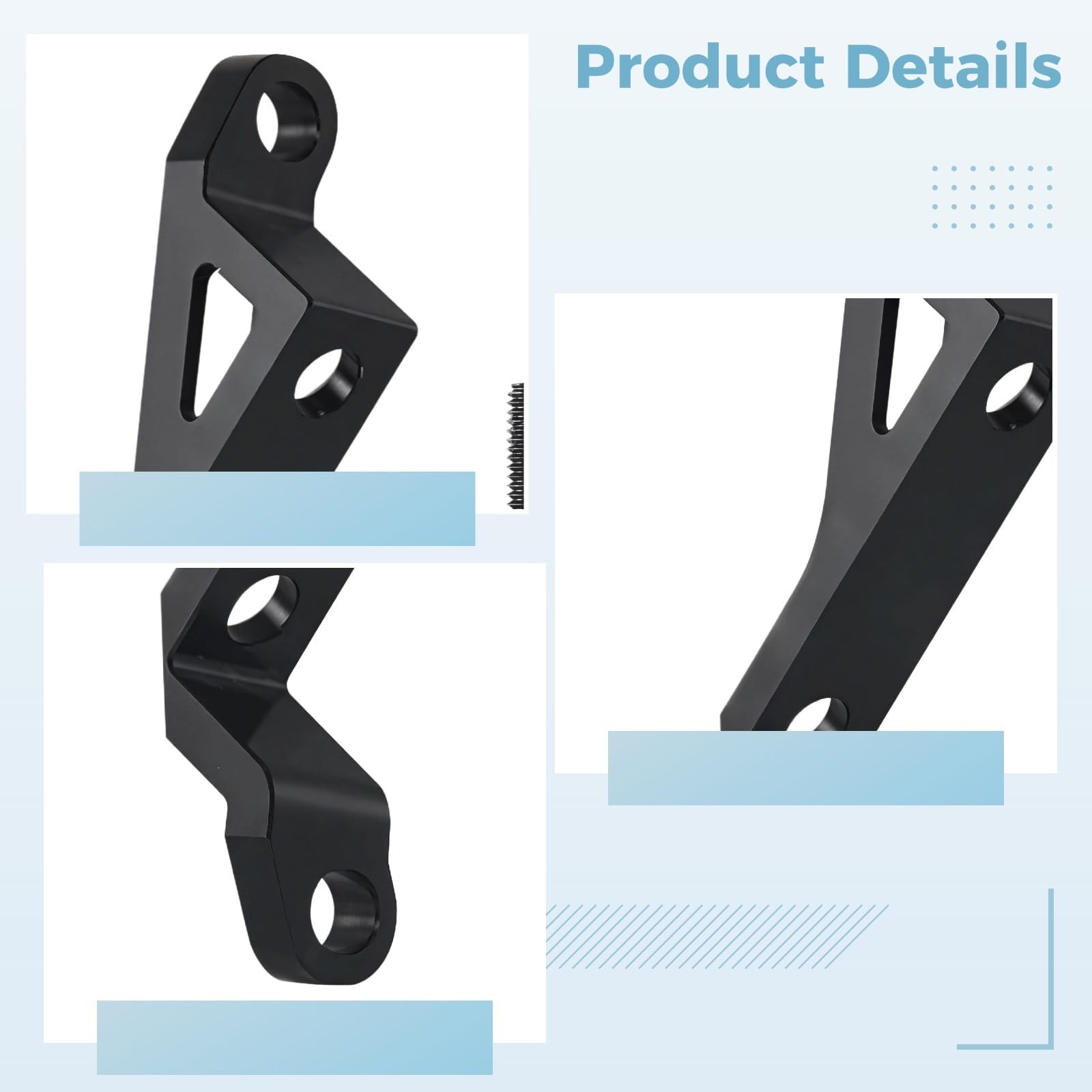 Bike Brake Mount Adapter, 74 Mm to 34 Mm (2.91 to 1.34) – CNC Aluminum Post to Flat Mount Conversion Bracket with Installation Hardware