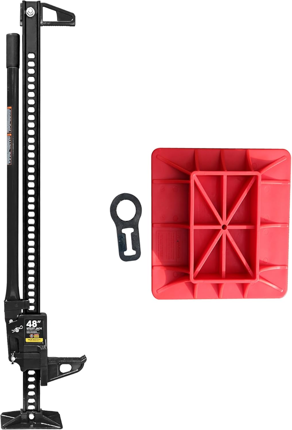 48" Heavy Duty Off-Road Farm Jack with Base - 3 Ton (6,600 lb) Ratcheting Lift Jack - Utility Jack for Trucks, SUVs & Agricultural Equipment - Black