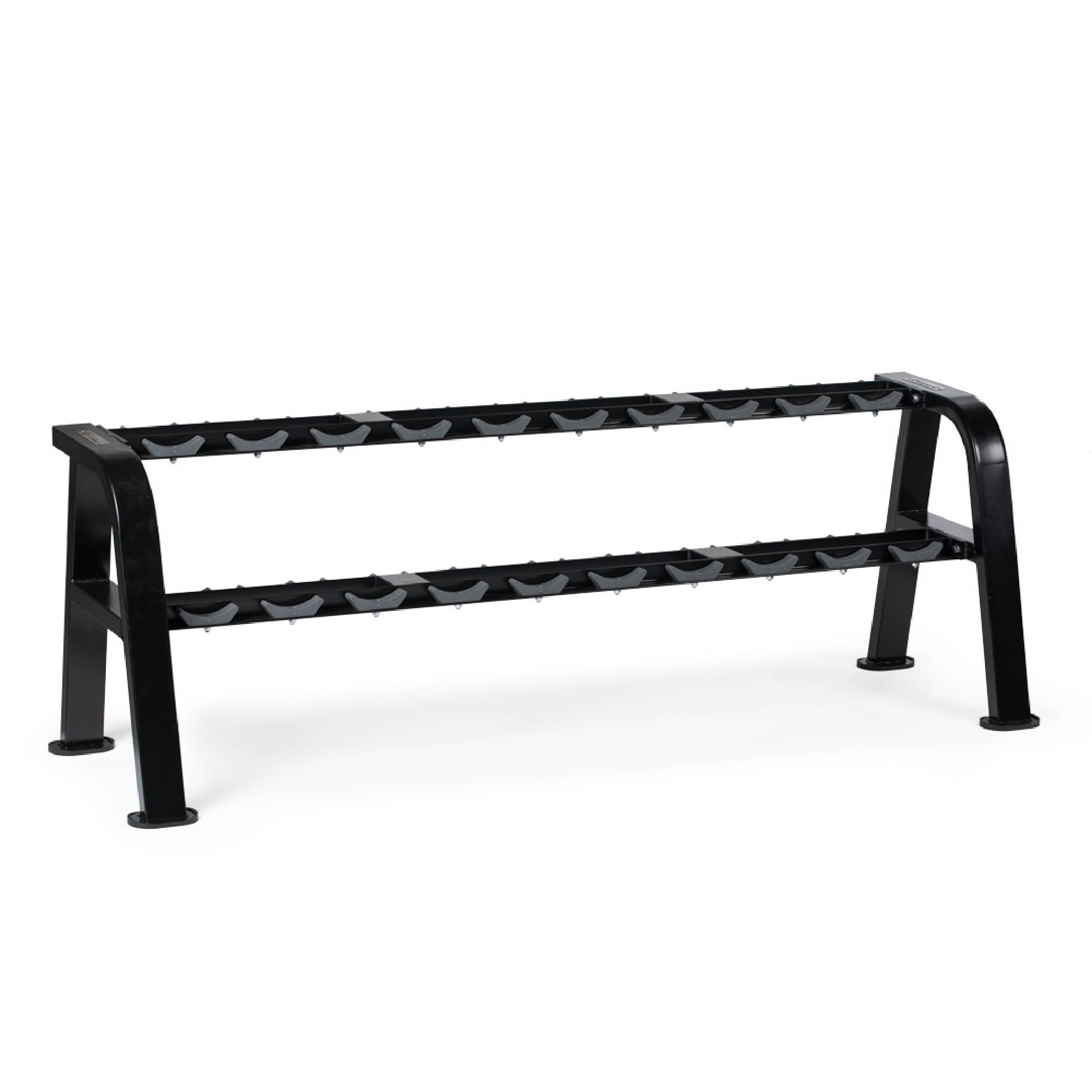 Titan Fitness 2 Tier Saddle-Style Dumbbell Weight Rack Store 20 Round or Hex Head Dumbbells Weight Storage System