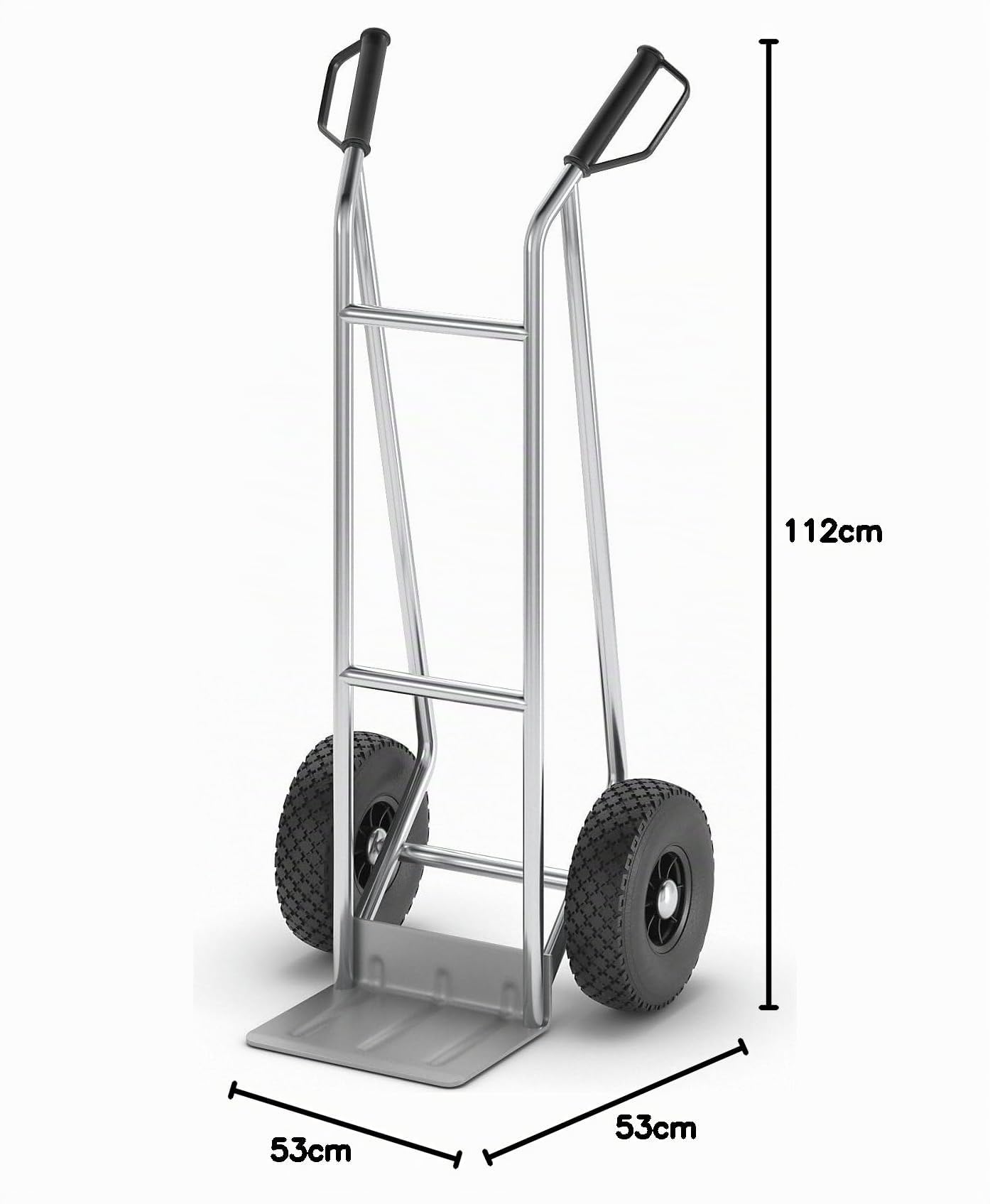 eurokraft pro | Sackkarre aus Aluminium | Modell M: extra leicht und kompakt, mit komfortabler Luftbereifung