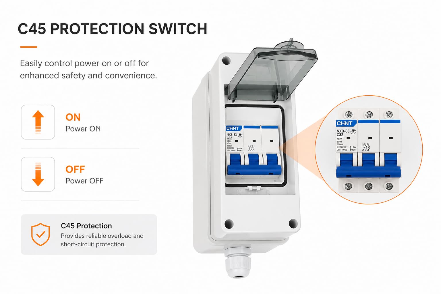 Adaptador CEE de 32 A a 16 A, IP44, 400 V, corriente de alta potencia de 3 fases, 5 polos, para caravanas, autocaravanas, obras