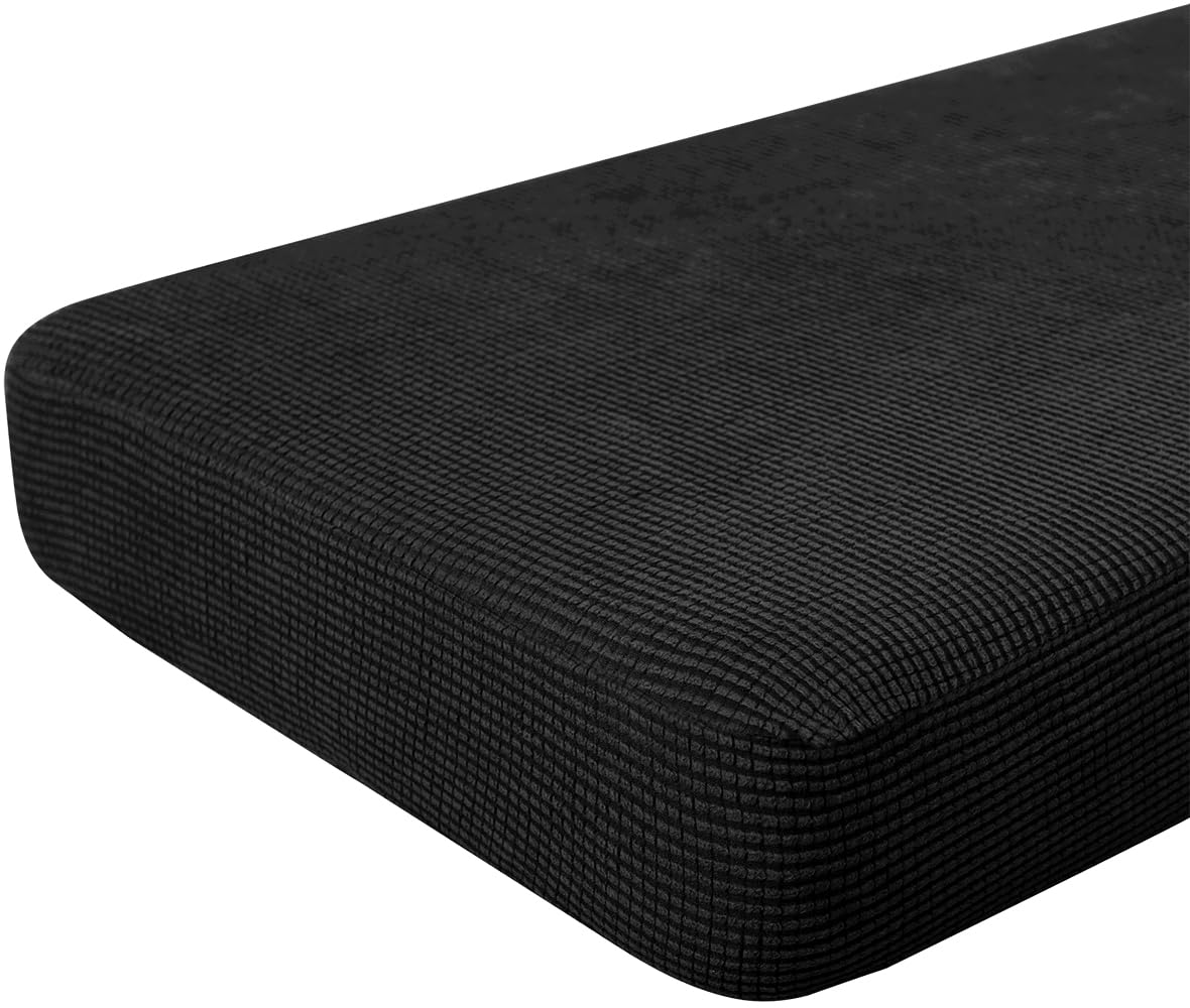 Hokway Couch Cushion Covers Stretch Cushion Covers Sofa Seat Cushion Slipcover Cushion Protector(Black, Large)