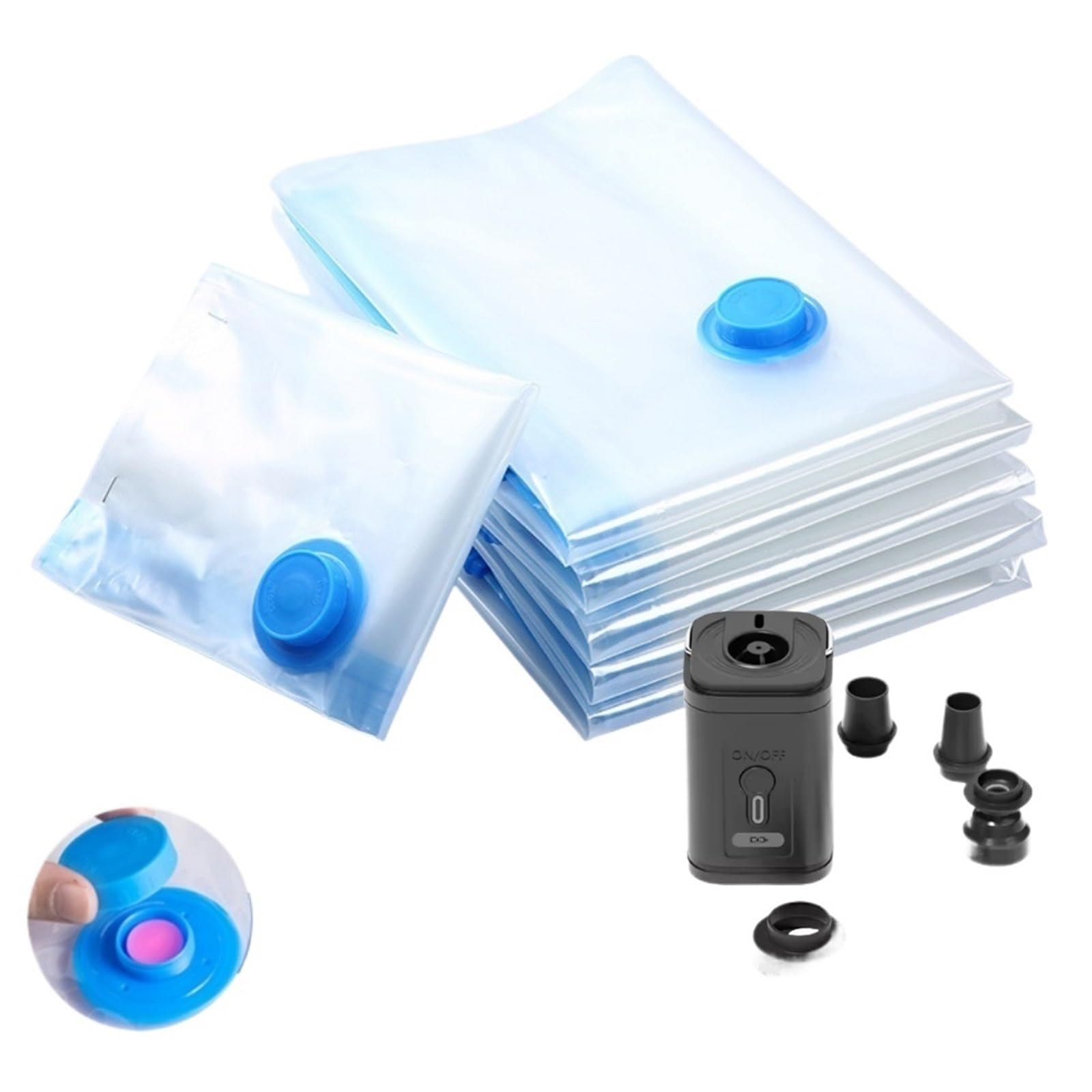 Space Saver Bags Vacuum Storage Bags With Black Air Pump, Multiple Sizes, 2-7 Packs(Air Pump Black,3pack)