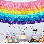 Tissue Paper Fringe Tassel Party Garland - Perfect Backdrop for All Events & Occasions (6-Count, Pastel Mix) - Image 4