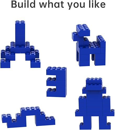 Miniatura 5 de Bloque de ladrillos clásico a granel de 2 x 4, 200 piezas de ladrillo de construcción azul, compatible con piezas y piezas Lego 3001, juego creativo