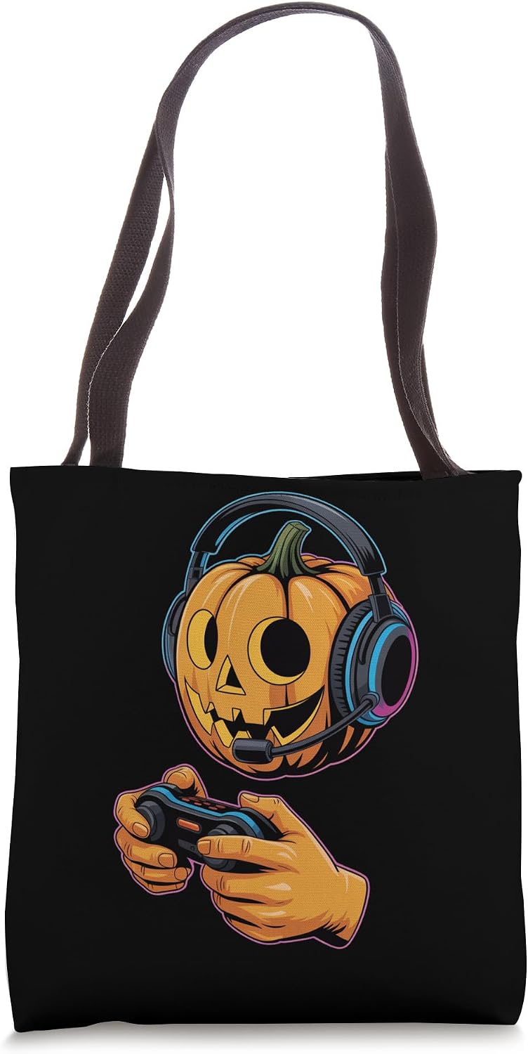 Halloween Pumpkin Gaming Headset Tote Bag