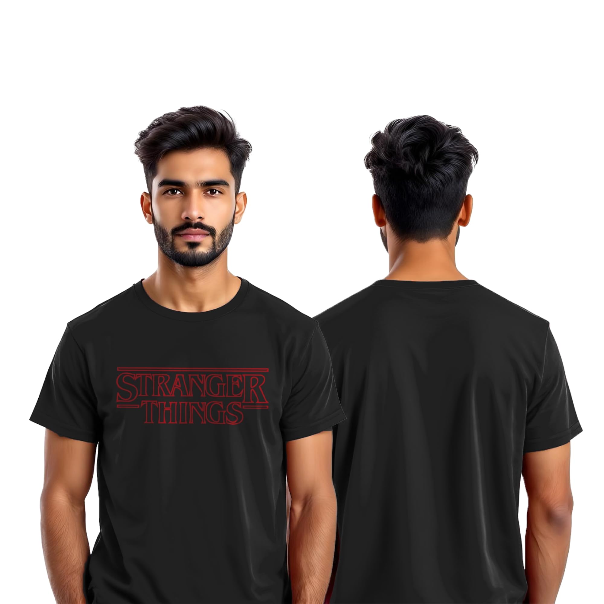 pdlprint Unisex Regular Fit Stranger Things red Print Inspired Graphic Printed T-Shirt-picture-54