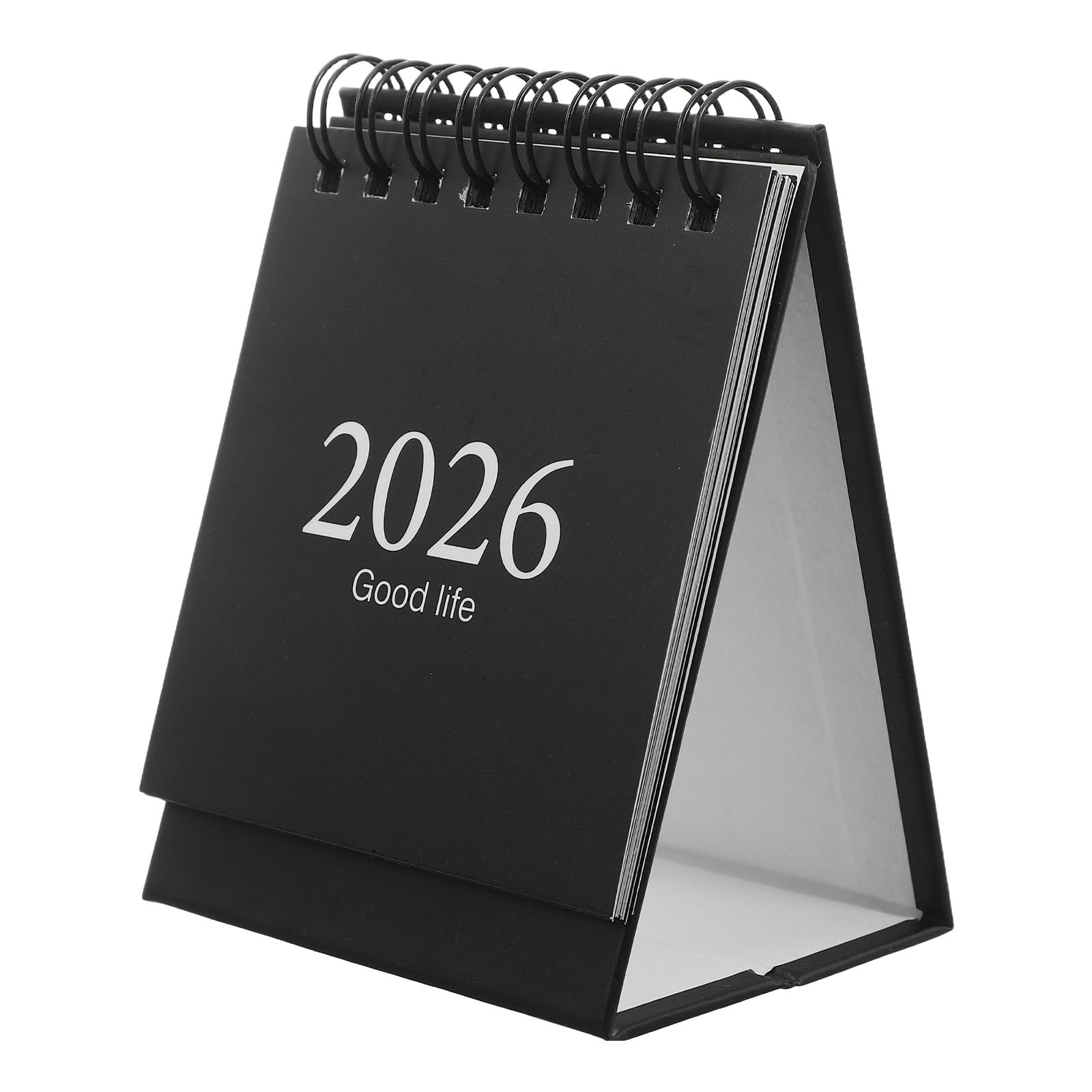 MAGICLULU Mini Desk Calendar 2026-2027 Mini Monthly Desktop Standing Flip Calendar Metal Ring Twin-wire Binding Portable for Home Office Planning Black