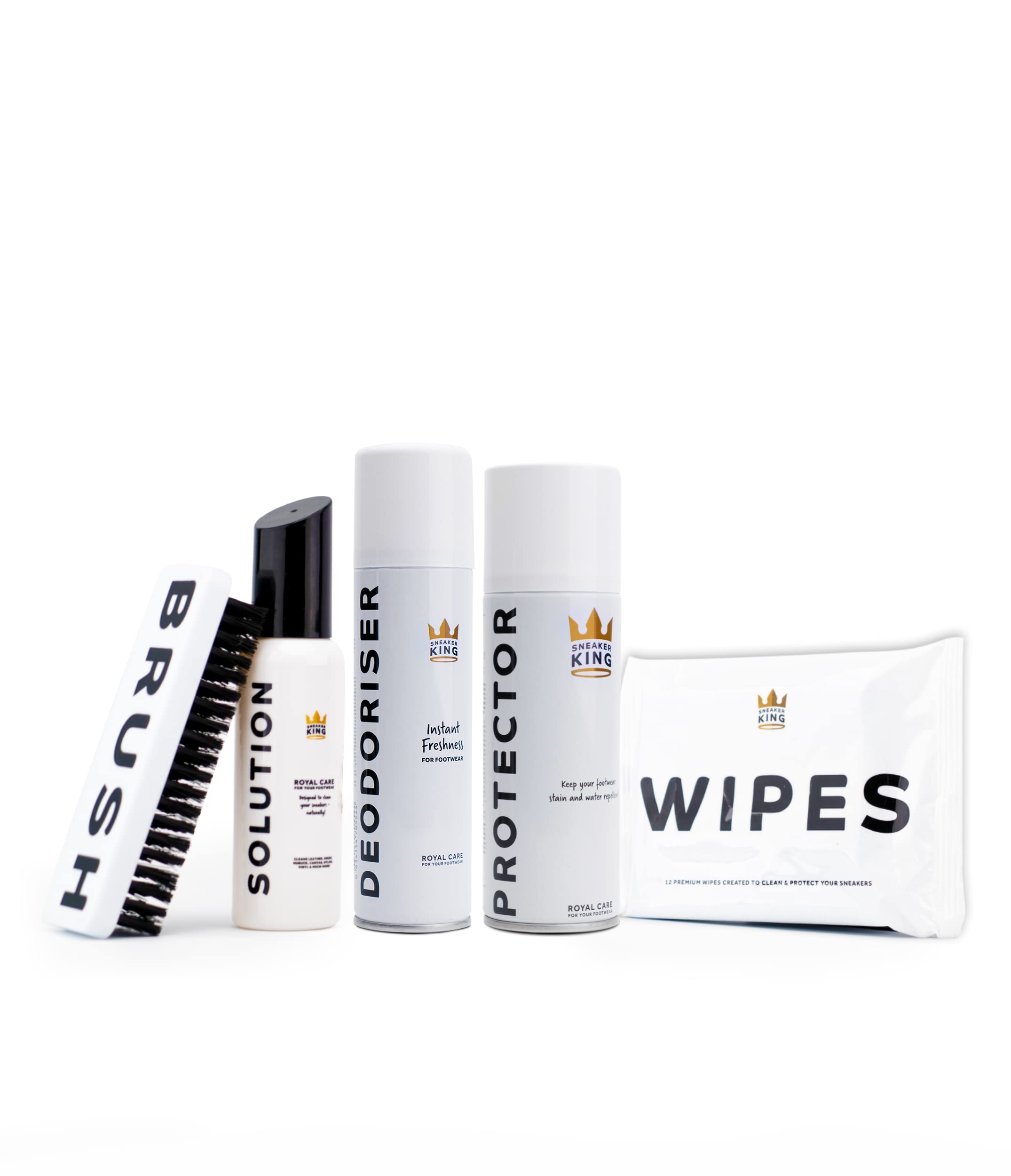 Sneaker King Sneaker Care Combo Pack Sneaker Protector Spray, Shoe Cleaner  Kit, Quick Wipes 12 pcs Shoe Deodoriser 150 ml (White)