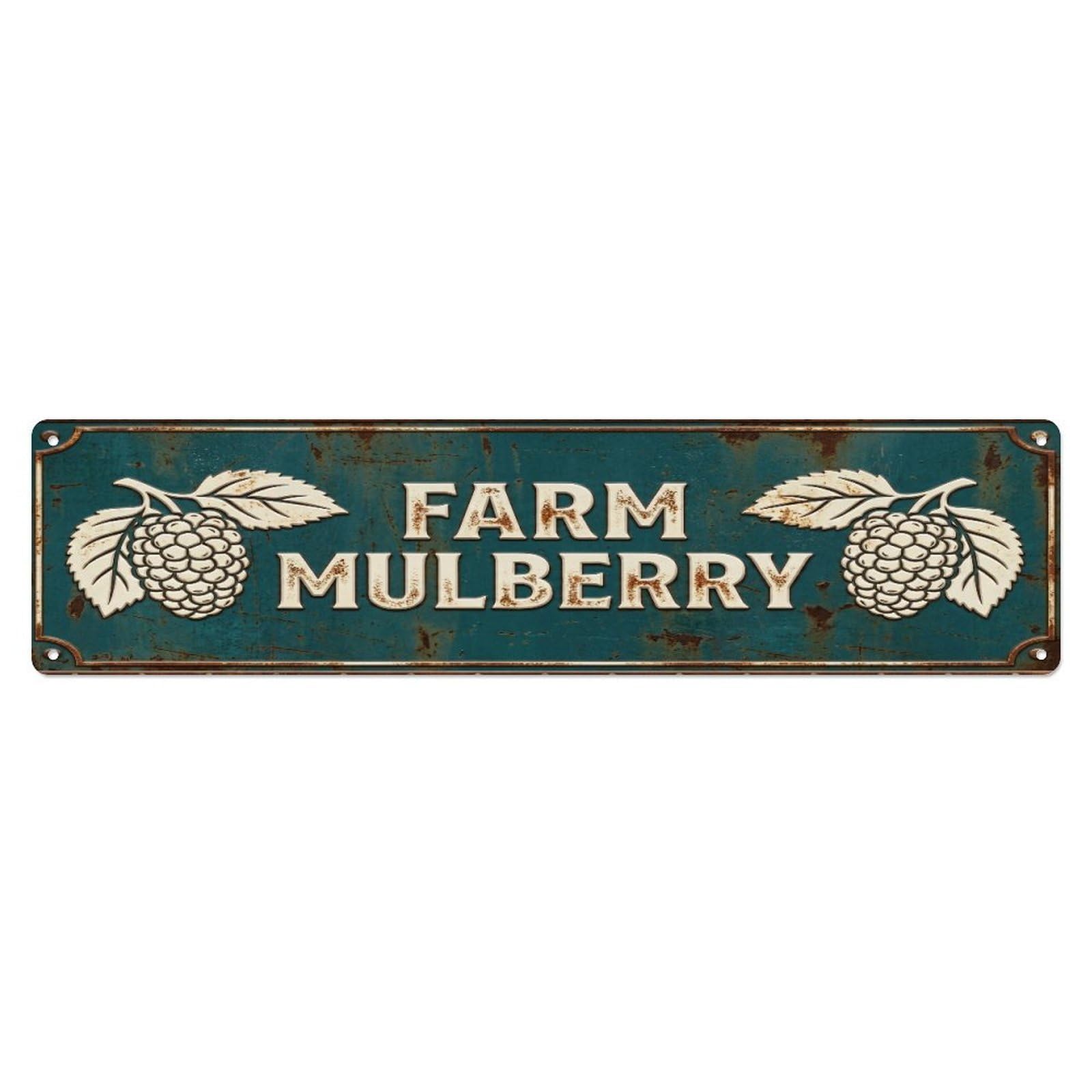 Metal Tin Sign FARM MULBERRY Vintage Berry Rustic Farmhouse