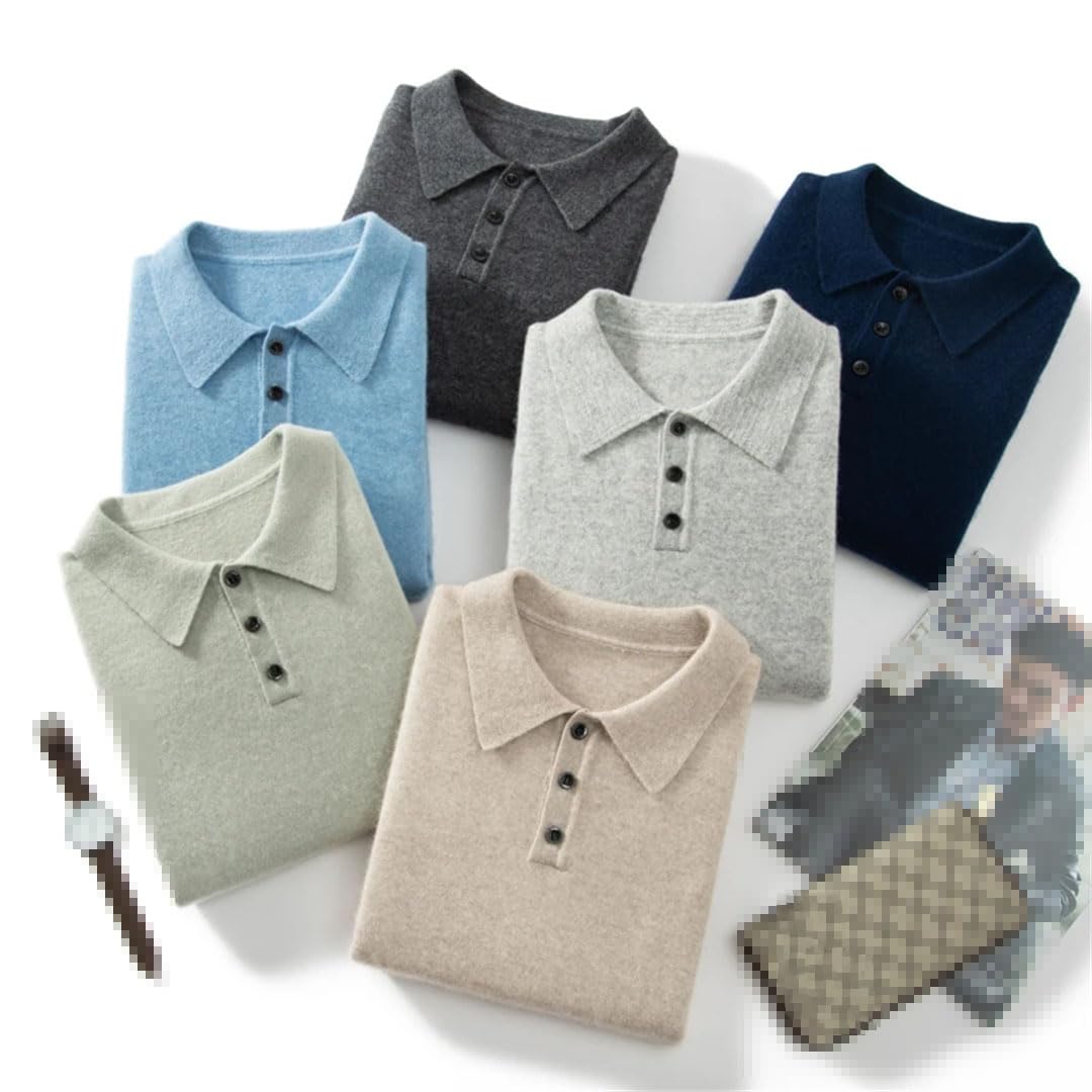 Jersey De Punto De Cachemira De Manga Larga para Hombre Jersey De Negocios Informal De Color Sólido