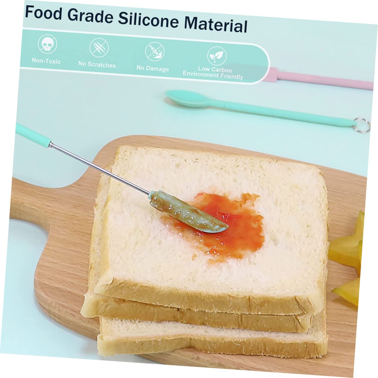 Alipis 5juegos Espátula y Cucharón De Silicona Multiusos Para Cocina Para Mermeladas Cosméticos y Rosa