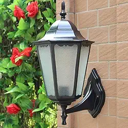 Kit 2 Arandelas Coloniais Sextavada Alumínio e Vidro Com IP54 à Prova d'água e ao Sol (PRETA)