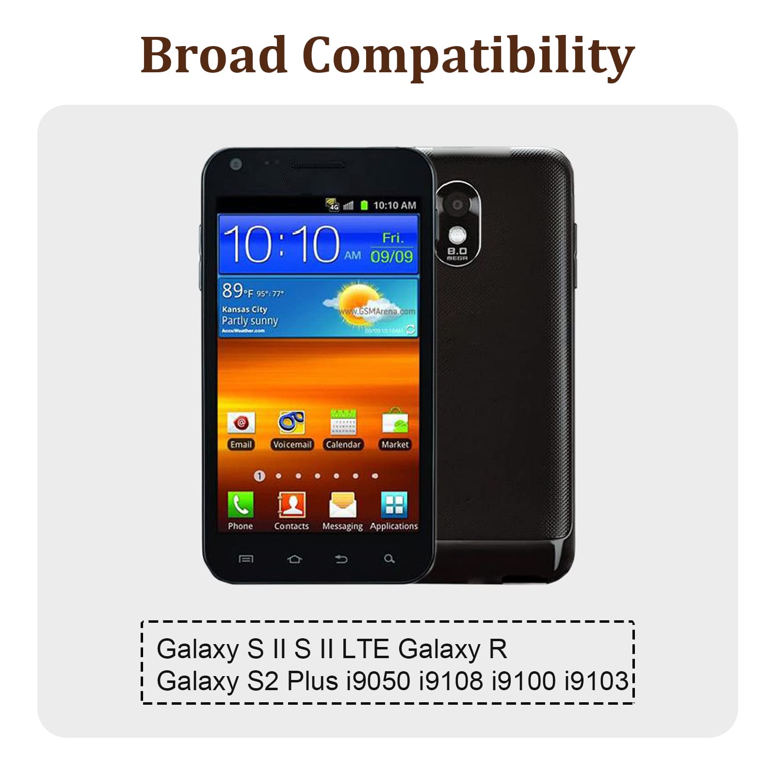 Batería de repuesto EB-F1A2GBU compatible con Galaxy S II Galaxy S II LTE Galaxy R Galaxy S2 Plus i9050 i9108 i9100 i9103