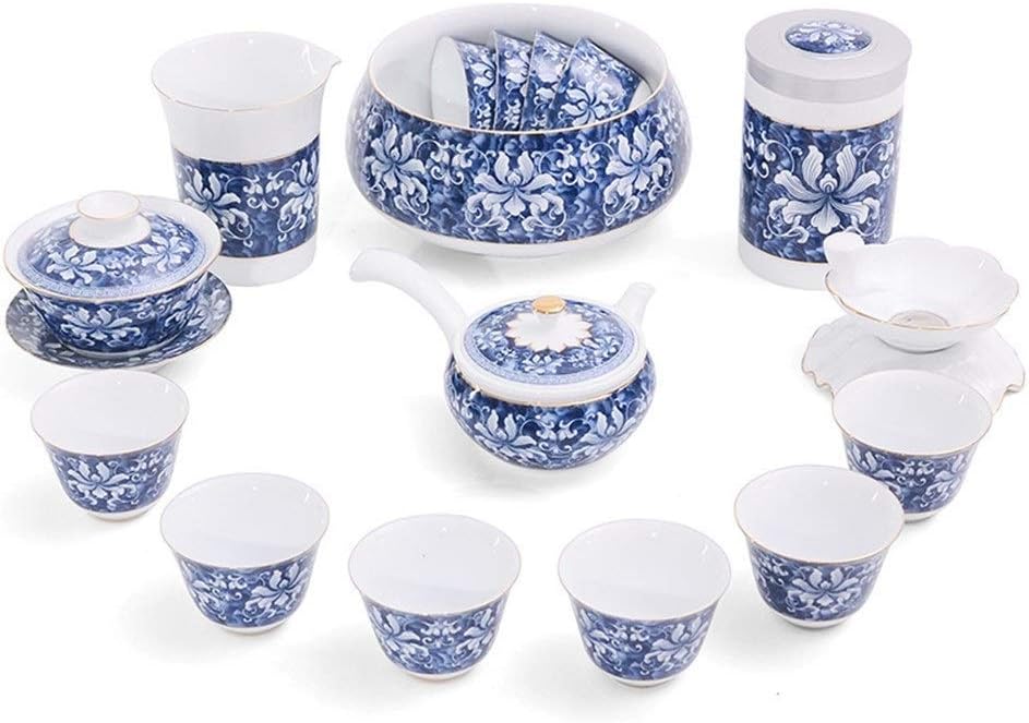 FACAIA Juego De Té De Porcelana Azul Y Blanca Habitación Infantil Tazas De Cerámica Pintadas A Mano Chinas (Color: Glaseado En El
