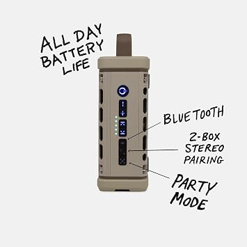 Turtlebox Ranger: Loud! Outdoor Portable Bluetooth 5.4 Speaker | Rugged, Waterproof, Ultra-Portable | Plays to 105db, Deep Bass, Shockproof, Unlimited Pairing for Full Stereo Experience, Tan