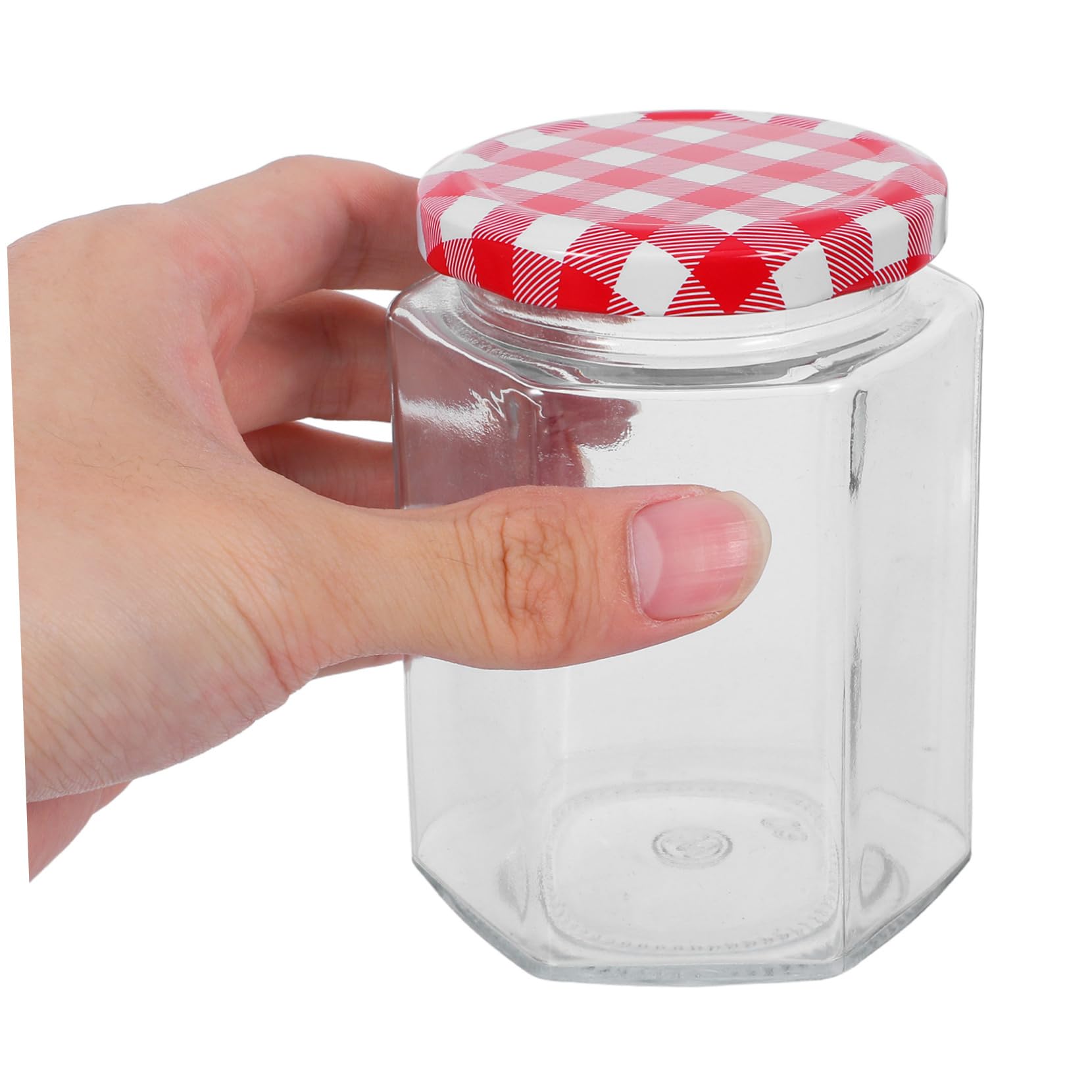 MAGICLULU 6 Stück Kleine Hexagon Marmeladengläser mit Luftdichtem Deckel Klare Behälter für Marmelade Diy Kerzenherstellung und Küchenlagerung