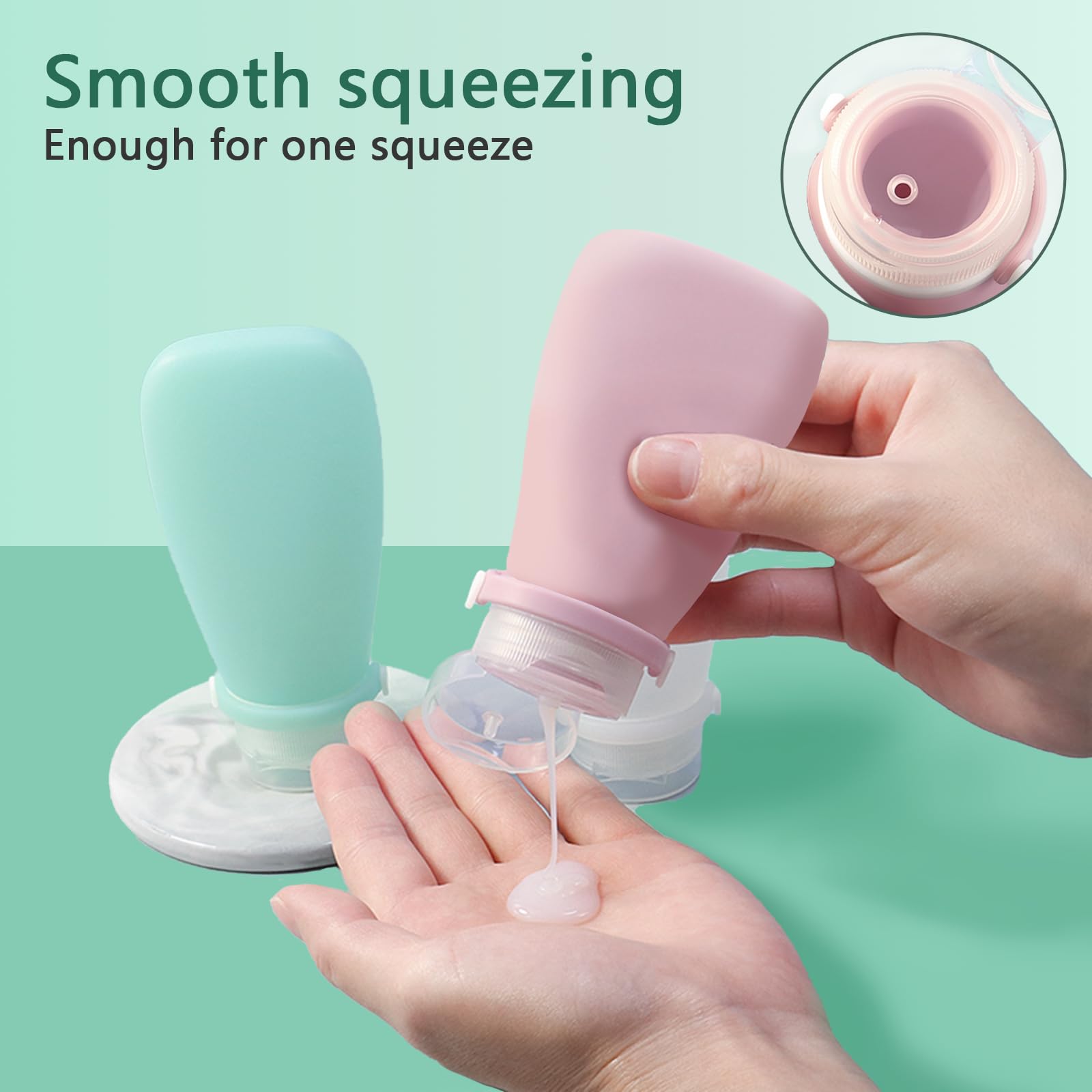 4 Récipients De Voyage RILYSUN En Silicone - 38ml Anti-Fuite - Pour Shampooing, Lotion - Rechargeables