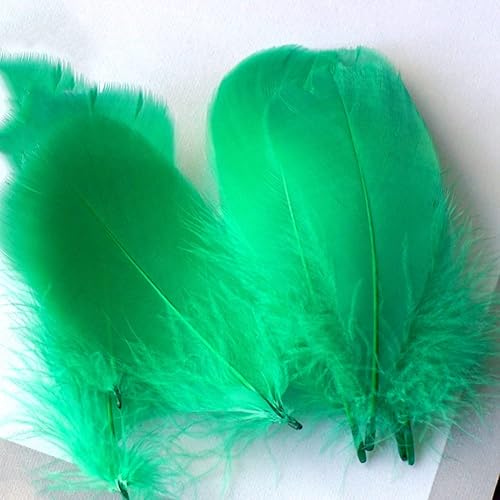 Miniatura 14 de 100 plumas de ganso teñidas naturales doradas, plumas de 3 a 5 pulgadas, plumas de colores surtidos para sombrero, manualidades, manualidades, boda