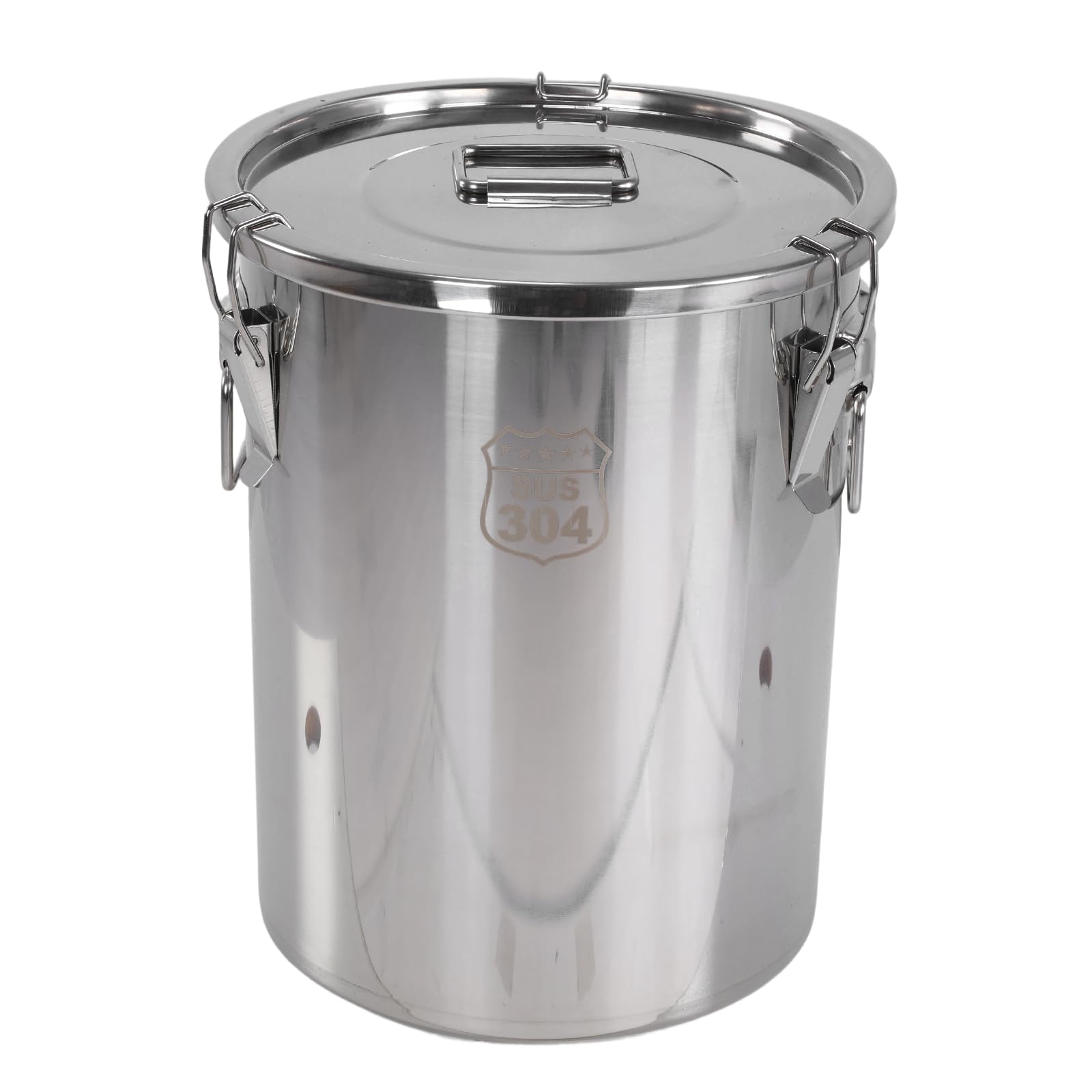 GETBSTOOP 304 Stainless Steel Airtight Canister for Kitchen, Food Storage Container with Sealed Lid, Locking Clamp & Handles, Kitchen Storage Bucket for Rice, Flour, Grain, Cereal, Coffee Bean