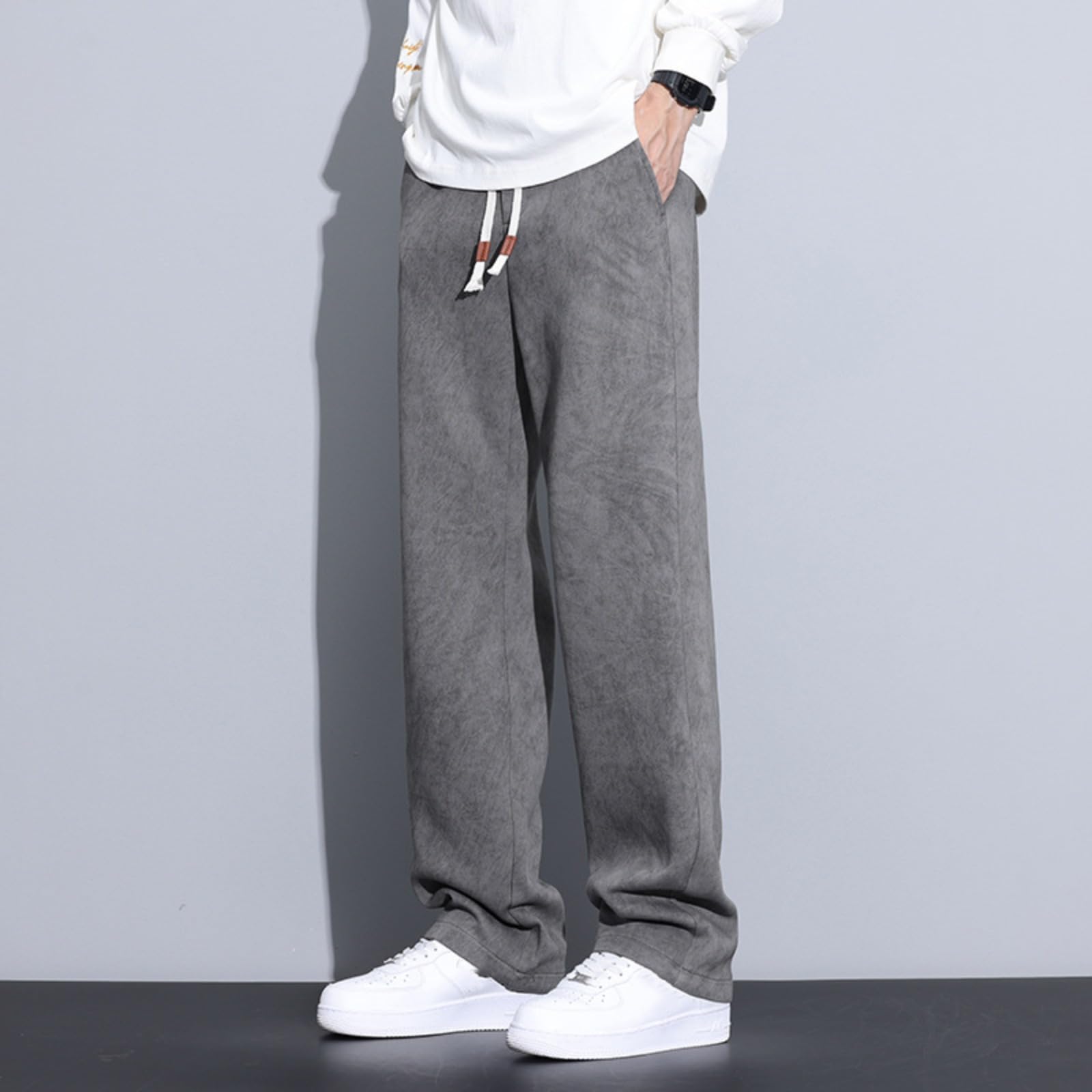 Pantaloni Casual in Stile Americano Larghi Dritti Lunghi per Uomini per Primavera Autunno