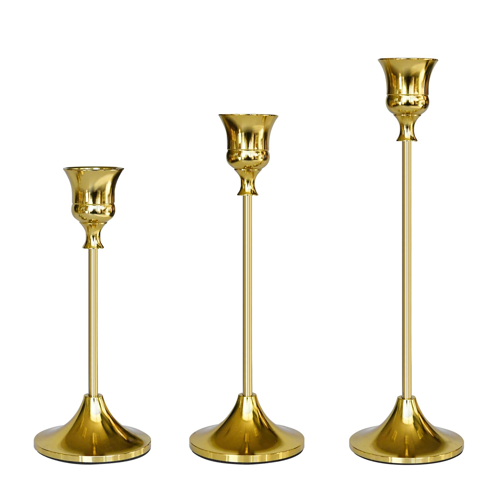 Showin Candlestick Holders Gold, 3 Packs Taper Candle Holder for Candlesticks, Candle Sticks Holder Decor for Home Decor